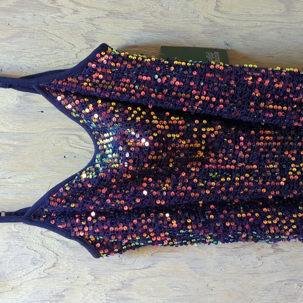 Wild Fable Women’s Sequin Maxi Dress Navy Blue - Picture 5 of 7